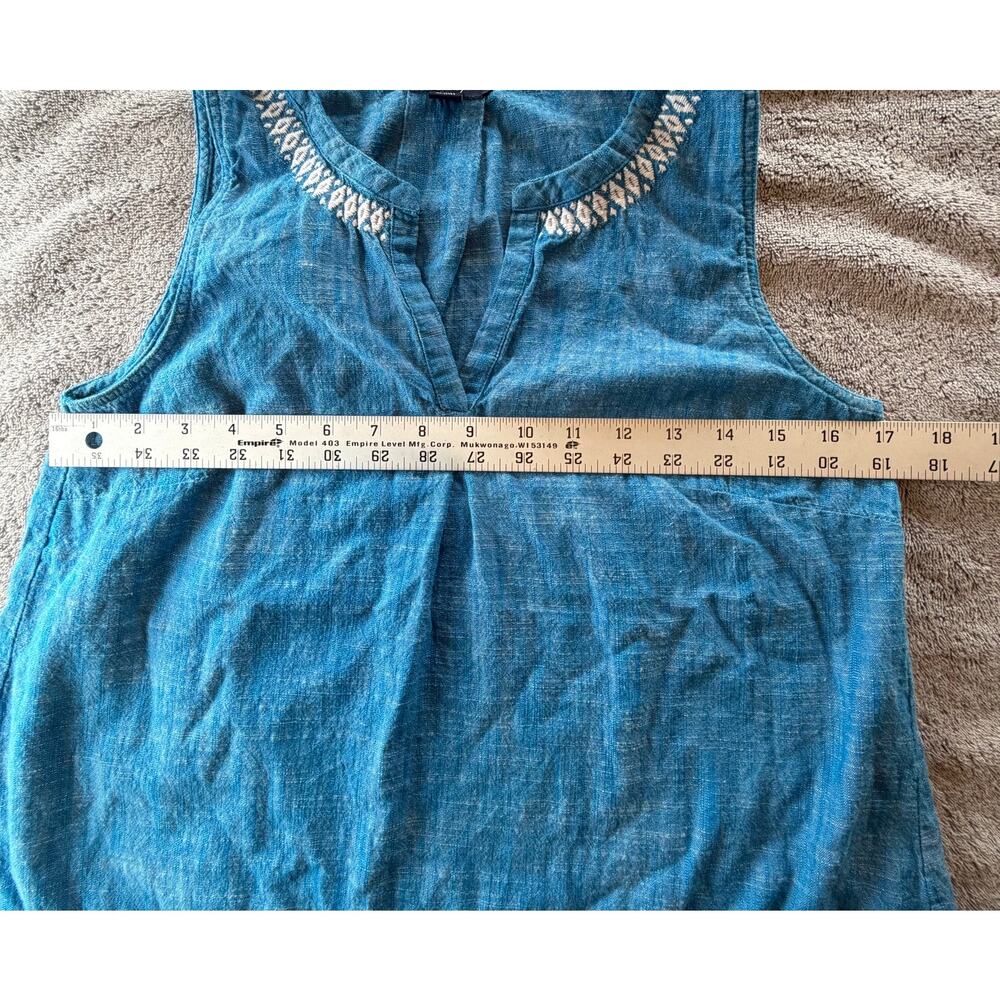 Hatley Chambray Boho Tank Top Embroidered Womens Small/Petite Summer Beach - Picture 5 of 6